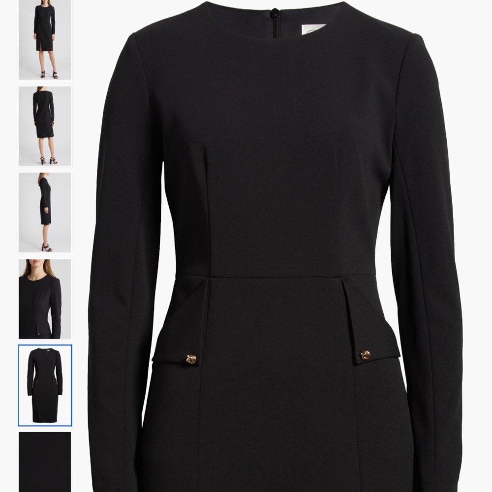 Eliza J Long Sleeve Pocketed Sheath Dress, size 16 - Picture 3 of 15